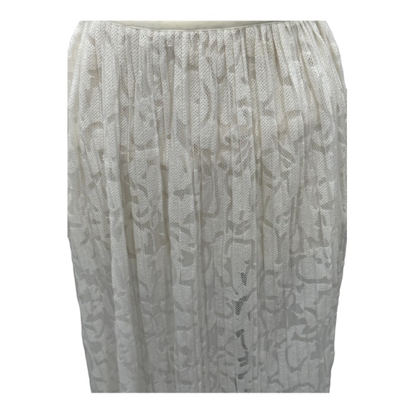 Theory sheer White lace Delva Exhibit pleated maxi skirt - Picture 4 of 9